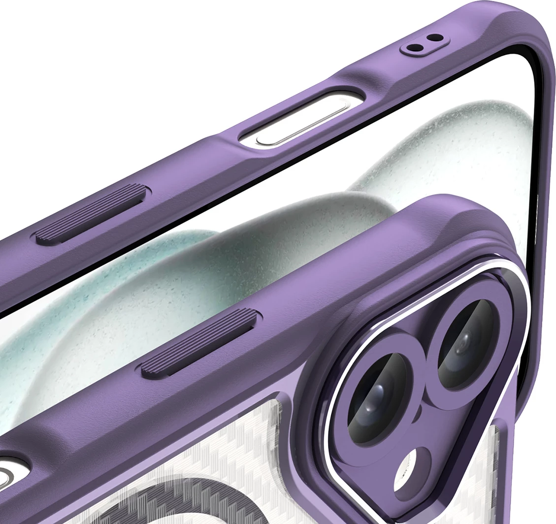 Mbështjellës Hurtel Leading Series MagSafe për iPhone 16, TPU, Vjollcë