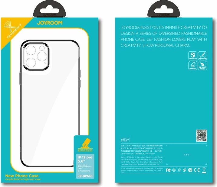 Mbështjellës Joyroom New Beauty Series JR-BP744 për iPhone 12 Pro Max, ultra i hollë, kornizë elektroplatuar, kaltër e errët