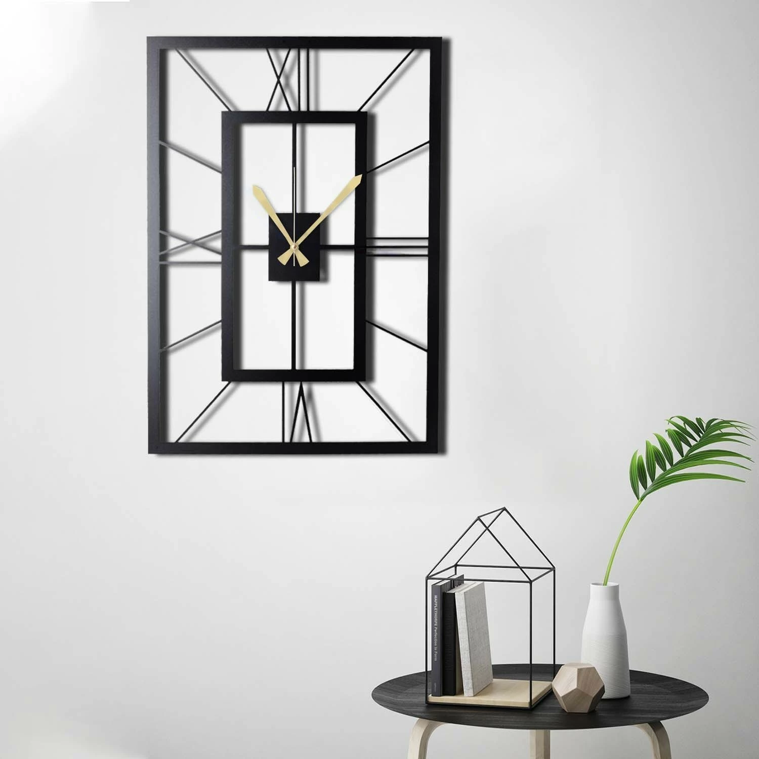 Orë muri dekorative metalike Wallity, November XL, ngjyrë e zezë, 70x49cm