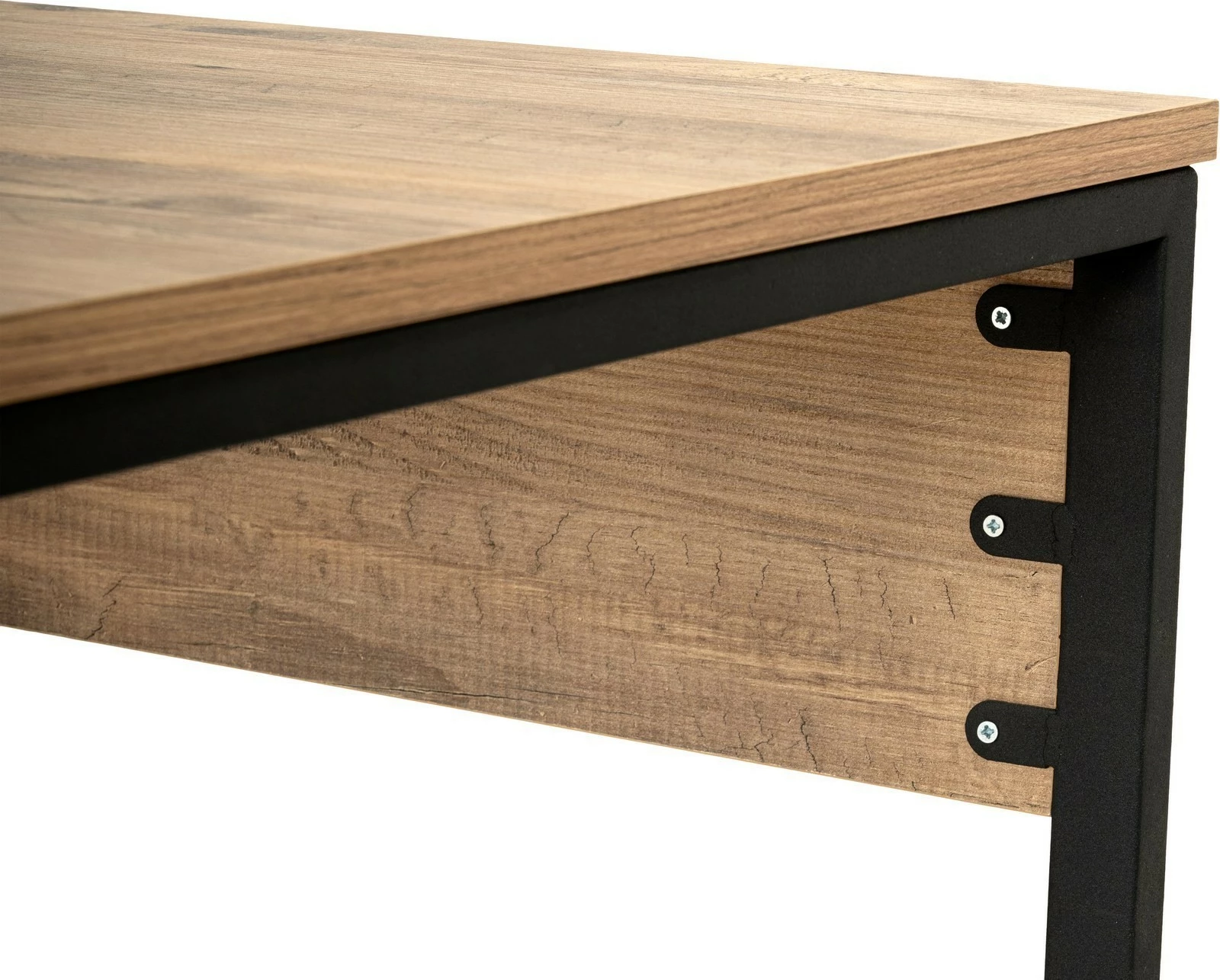 Tavolinë studimi Nordure, tavolinë dyshe, ngjyrë Atlantic Pine, e zezë