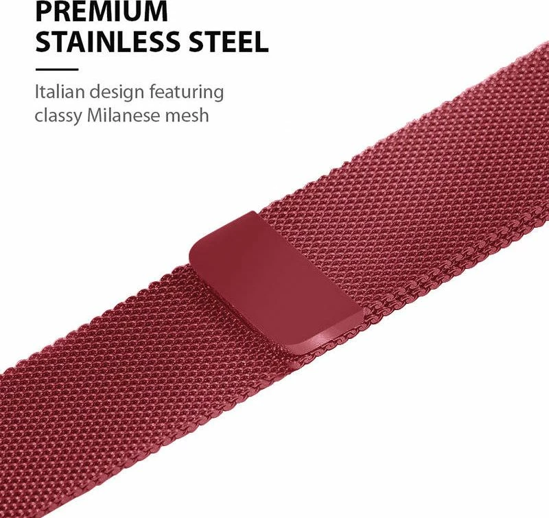 Rrip Smartwatch Crong Steel Milanese Band për Apple Watch 38/40 mm, i kuq