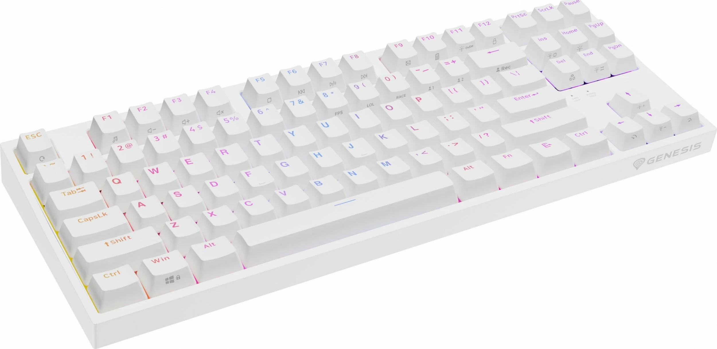 Tastierë mekanike GENESIS Thor 404 TKL NKG-2070, Gateron Yellow Pro, Hot-Swap, RGB, US layout, e bardhë
