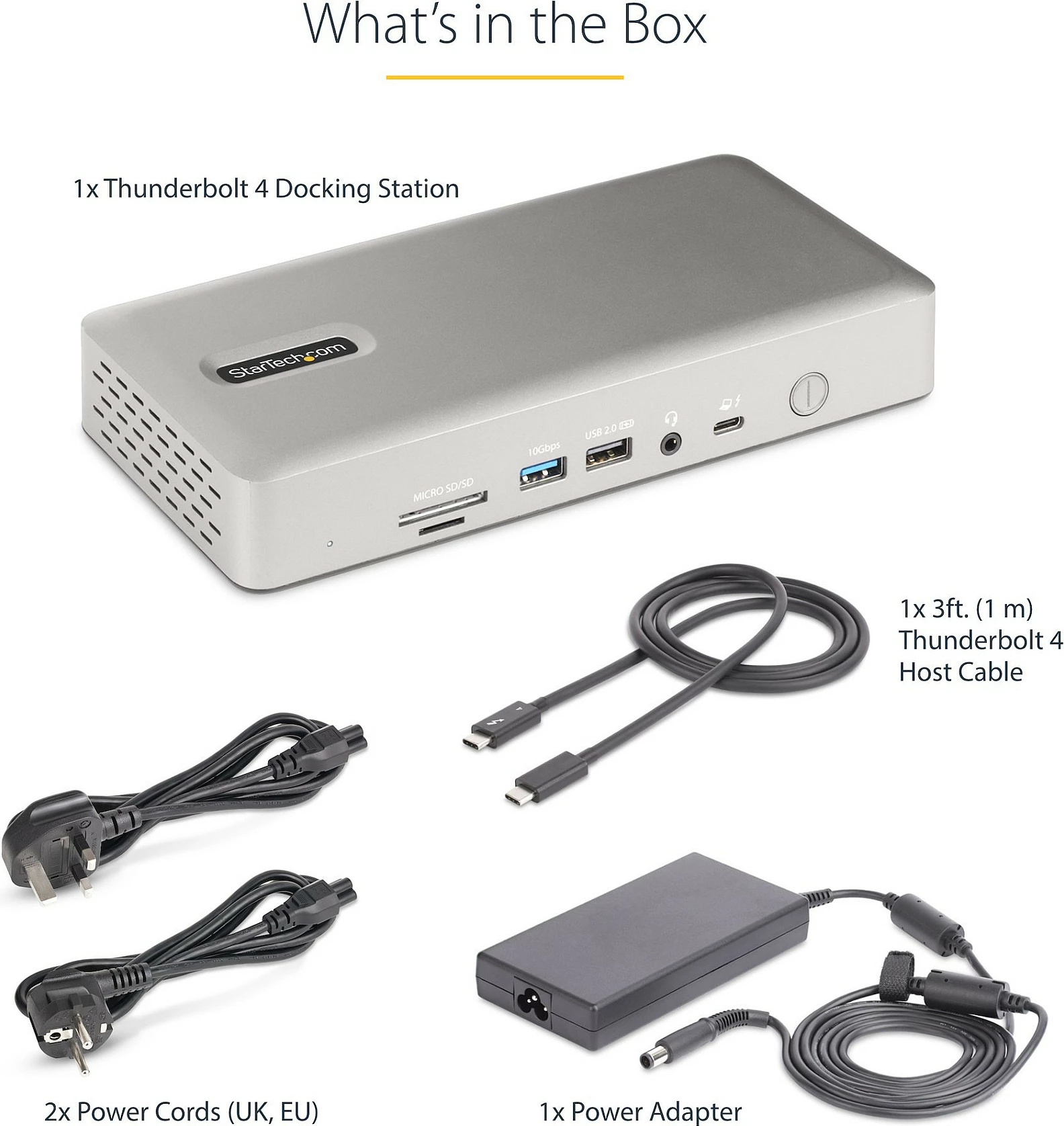 Docking station StarTech USB4/Thunderbolt 4, 98W PD, 2x HDMI 2.1 + 2x DisplayPort 1.4, 2.5GbE, gri
