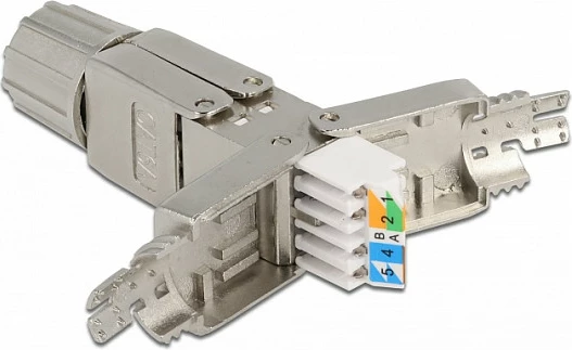Adaptues kabllo rrjeti DeLOCK Coupler Cat.6A STP, 2x LSA, toolfree, argjend