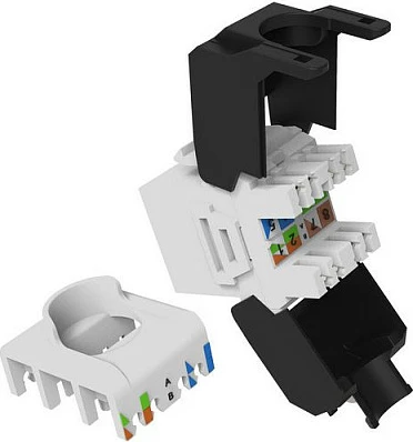 Prizë Keystone rrjeti EQUIP Cat6A RJ45, LSA, PoE, 8 copë, e bardhë