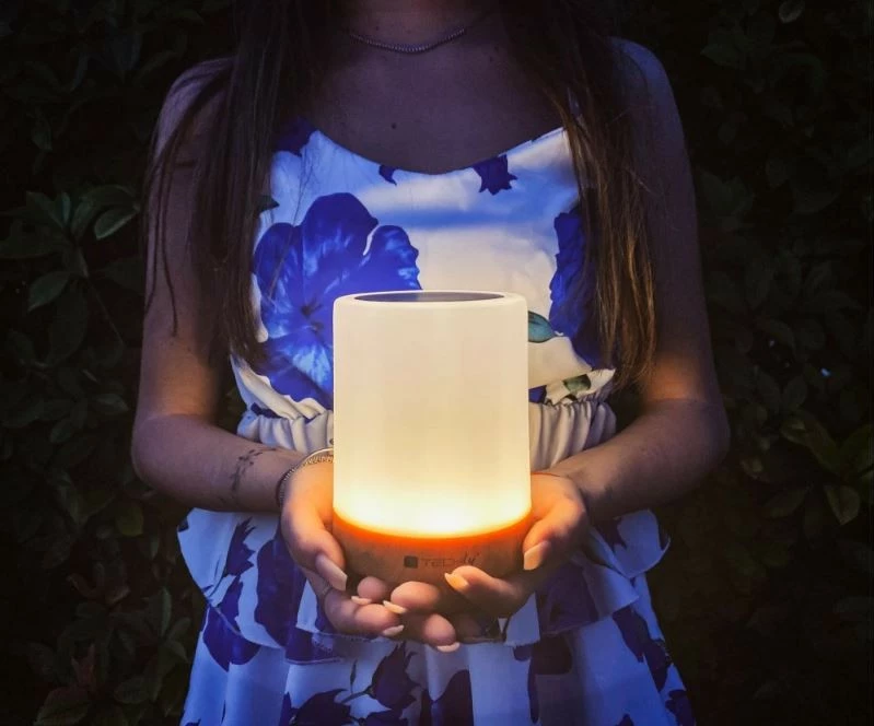 Llambë nate Techly I-LED TOUCH, LED, 12 cm, e bardhë, shumëngjyrëshe, USB