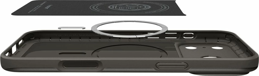 Mbështjellës, Spigen, Thin Fit MagSafe, për iPhone 17 Pro Max, polikarbonat, ultra i hollë, me MagSafe, gri