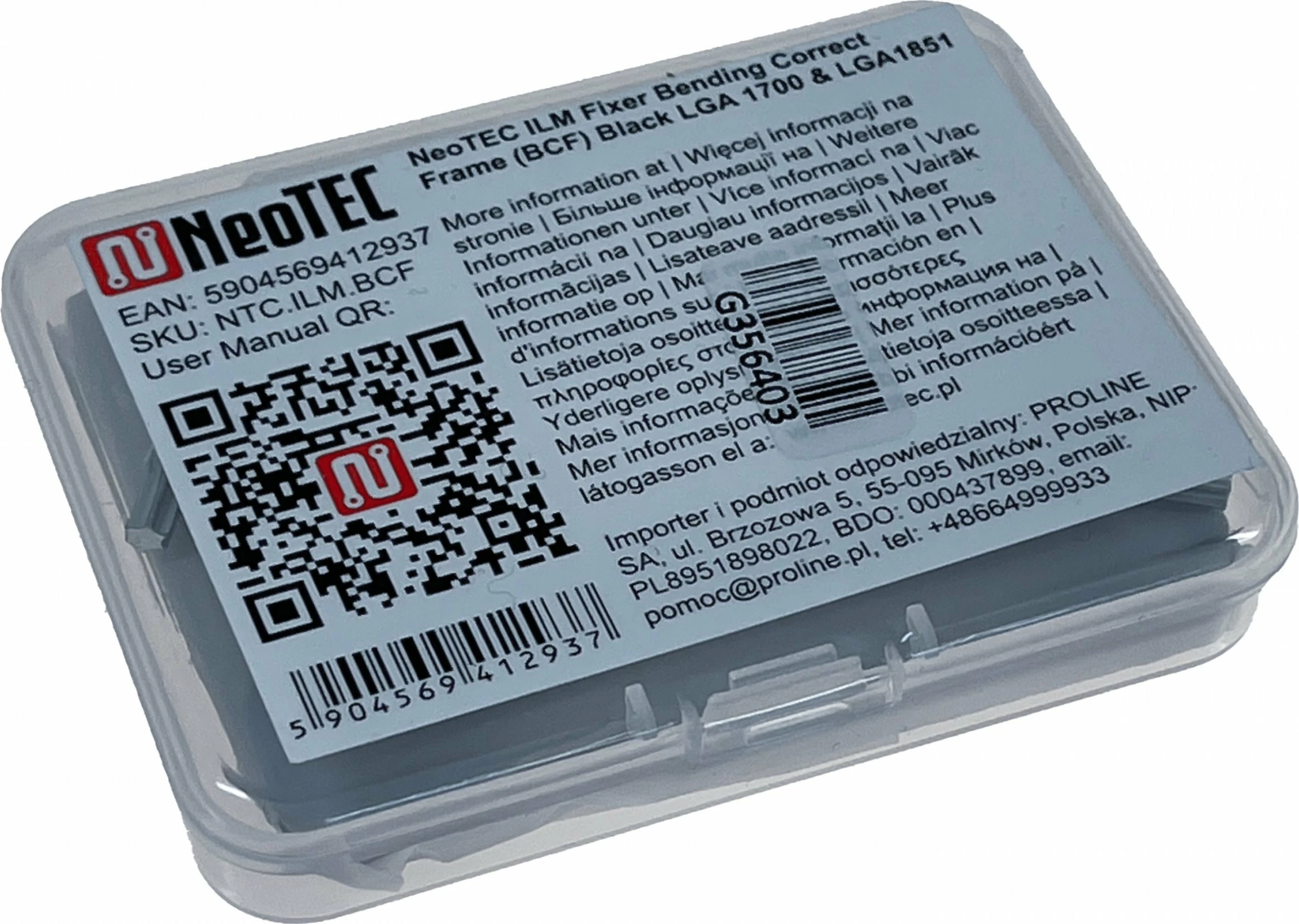 Kornizë kontakti CPU NeoTec ILM Fixer LGA 1700/1851, alumin anodizuar, me vegël instalimi, e zezë