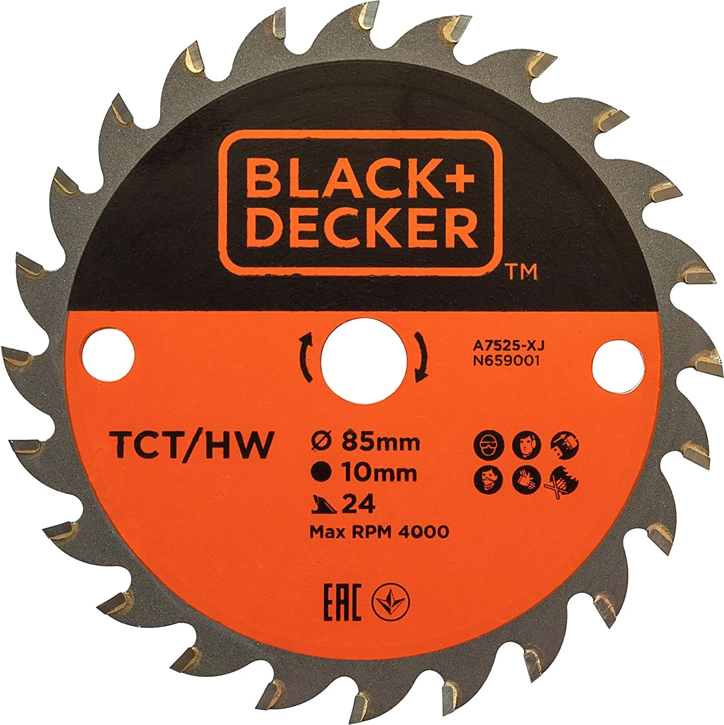 Disk sharrë Black&Decker A7525 TCT 85mm 24 dhëmbë për plastikë