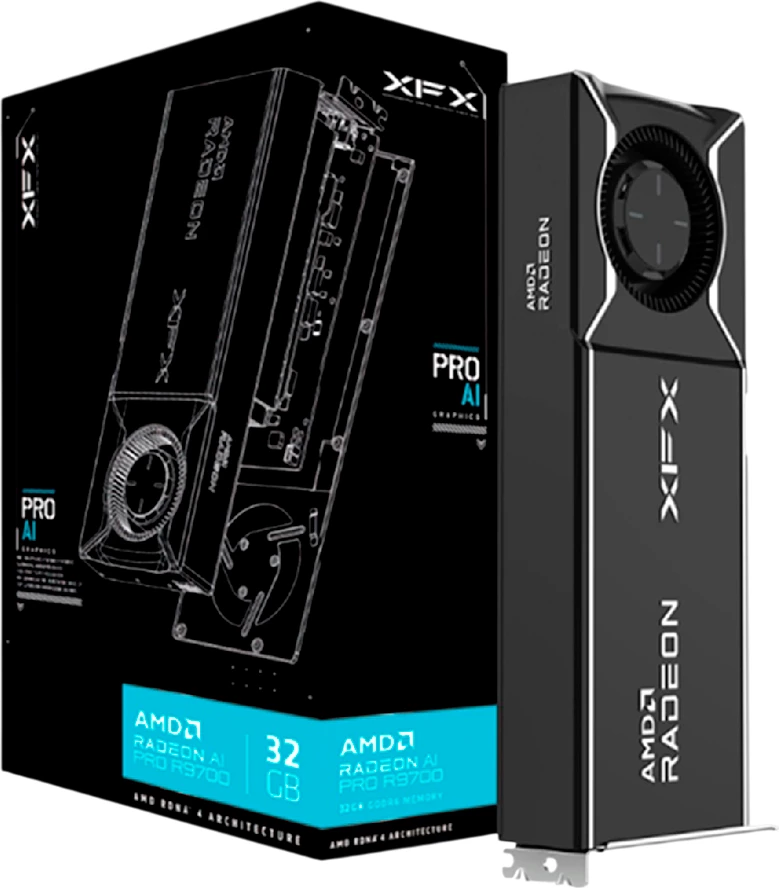 Kartelë grafike XFX AMD Radeon AI Pro R9700 Blower 32GB GDDR6, 4x DisplayPort, RDNA 4, e zezë