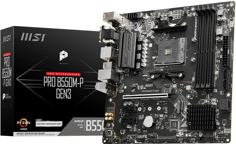 Pllakë amë MSI PRO B550M-P GEN3, Socket AM4, micro ATX, DDR4, e zezë