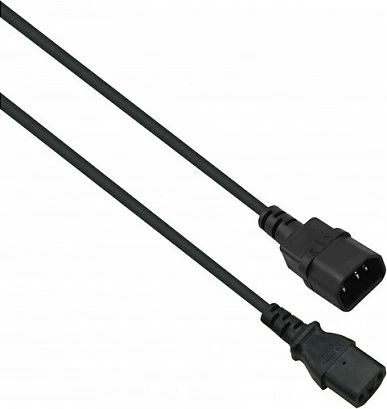 Kabllo rryme Helos 262658, IEC C14 në C13, 0.5 m, e zezë