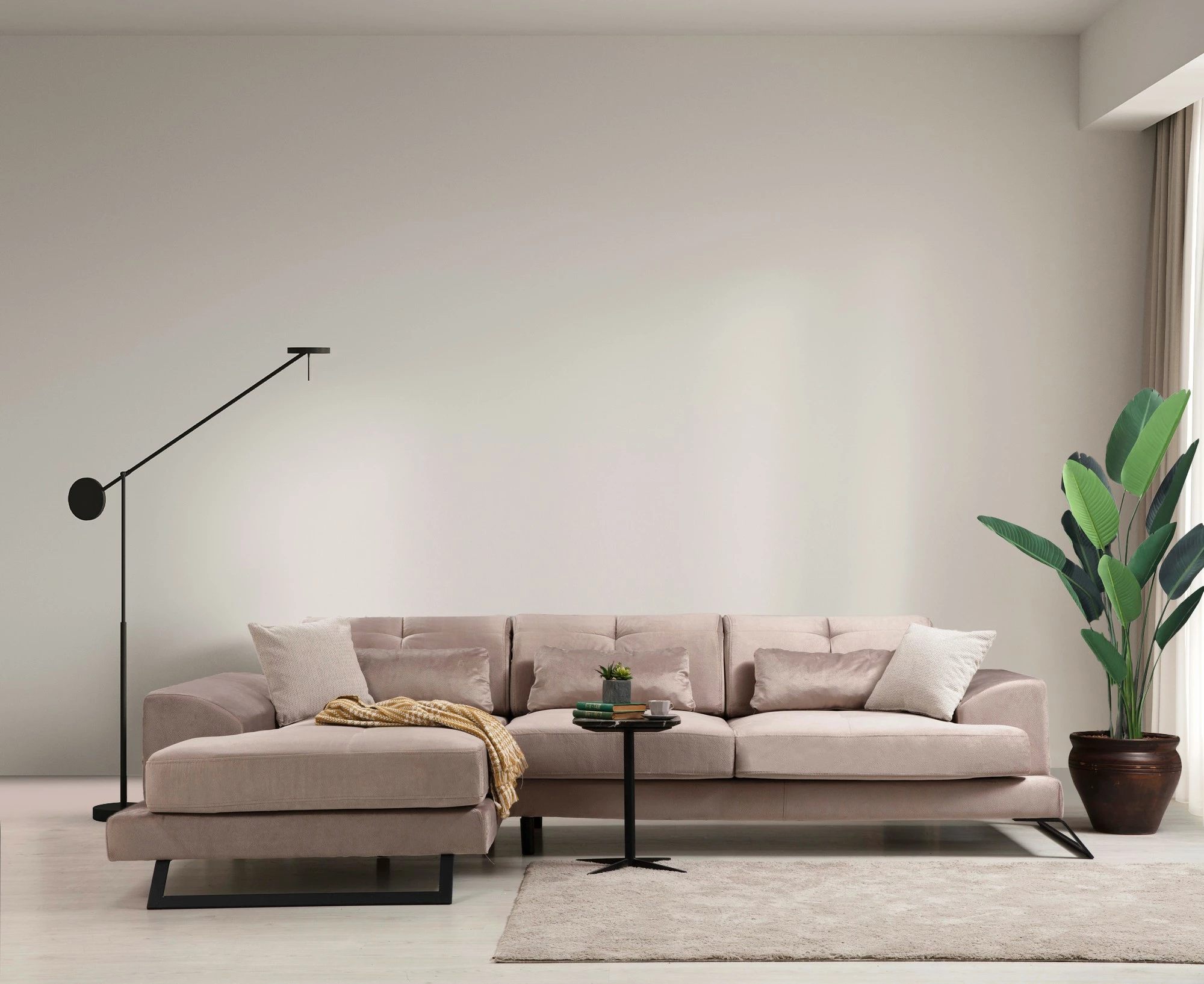 Kënd-sofë Frido, kënd i majtë, bezhë, Atelier del Sofa