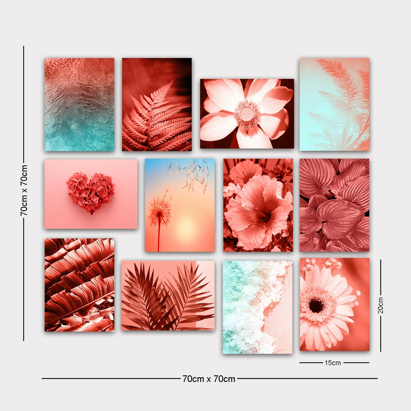 Piktura dekorative MDF (12 copë), Wallity, 12MDF24YS