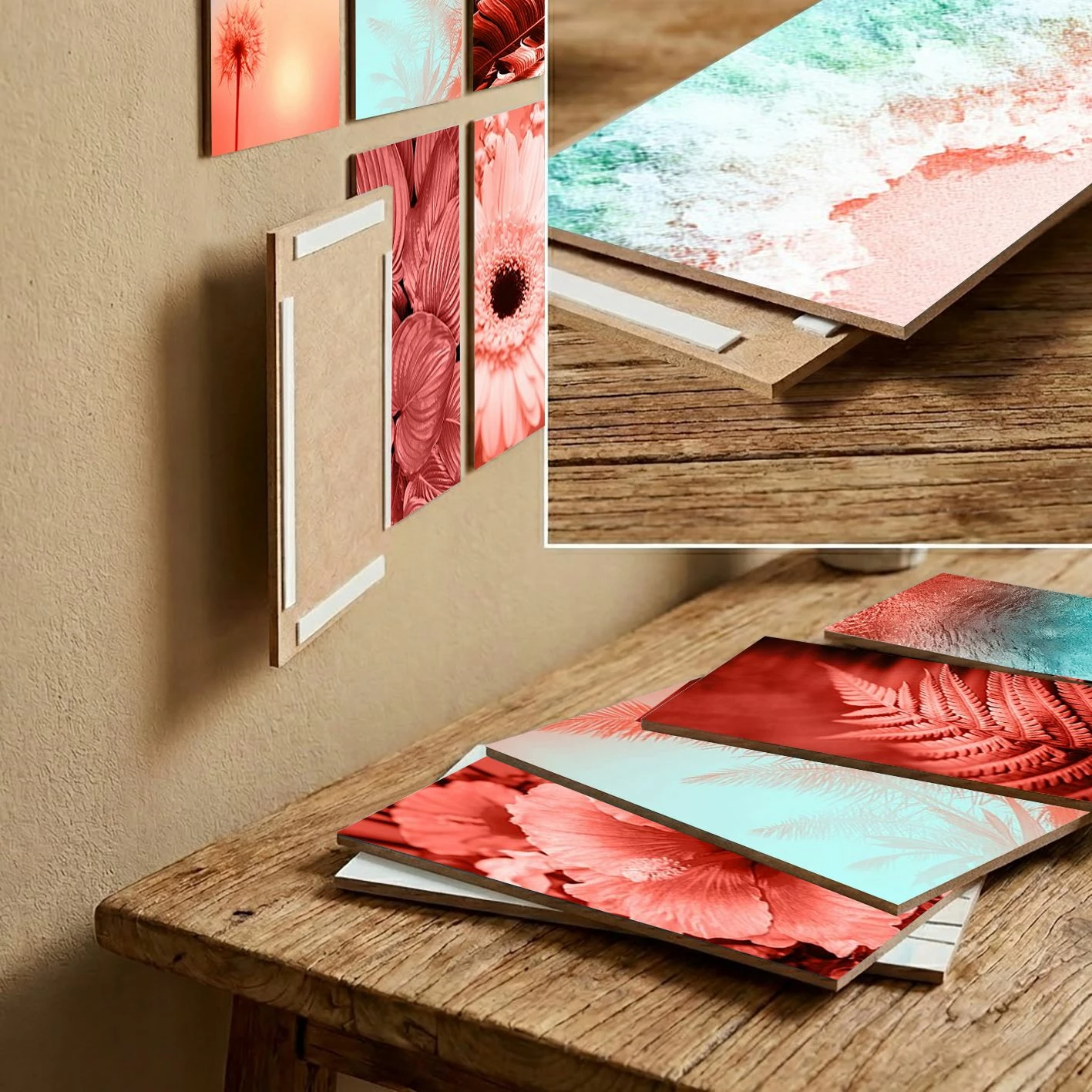 Piktura dekorative MDF (12 copë), Wallity, 12MDF24YS
