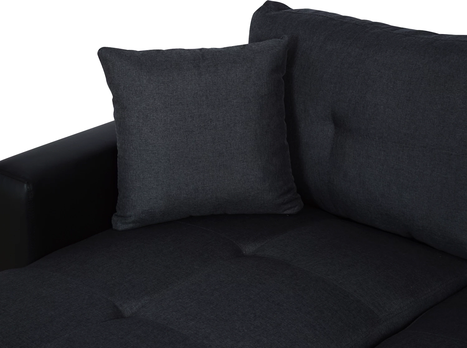 Kënd divani shtrat Wayne 220x146x86 FH3028.01 Gri me PU të zezë