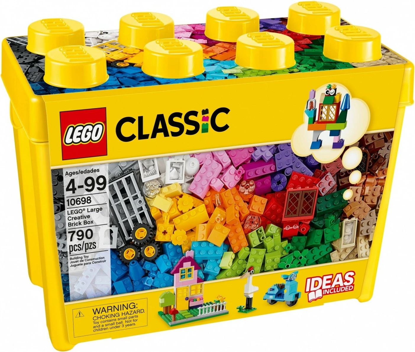 Set tullash ndërtuese LEGO Classic 10698, 790 pjesë, kuti e verdhë, madhësi e madhe