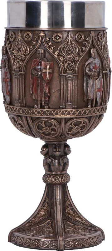 Krigël Nemesis Now Knights Templar, 19 cm, rrëshirë me insert çelik inox, bronze antik