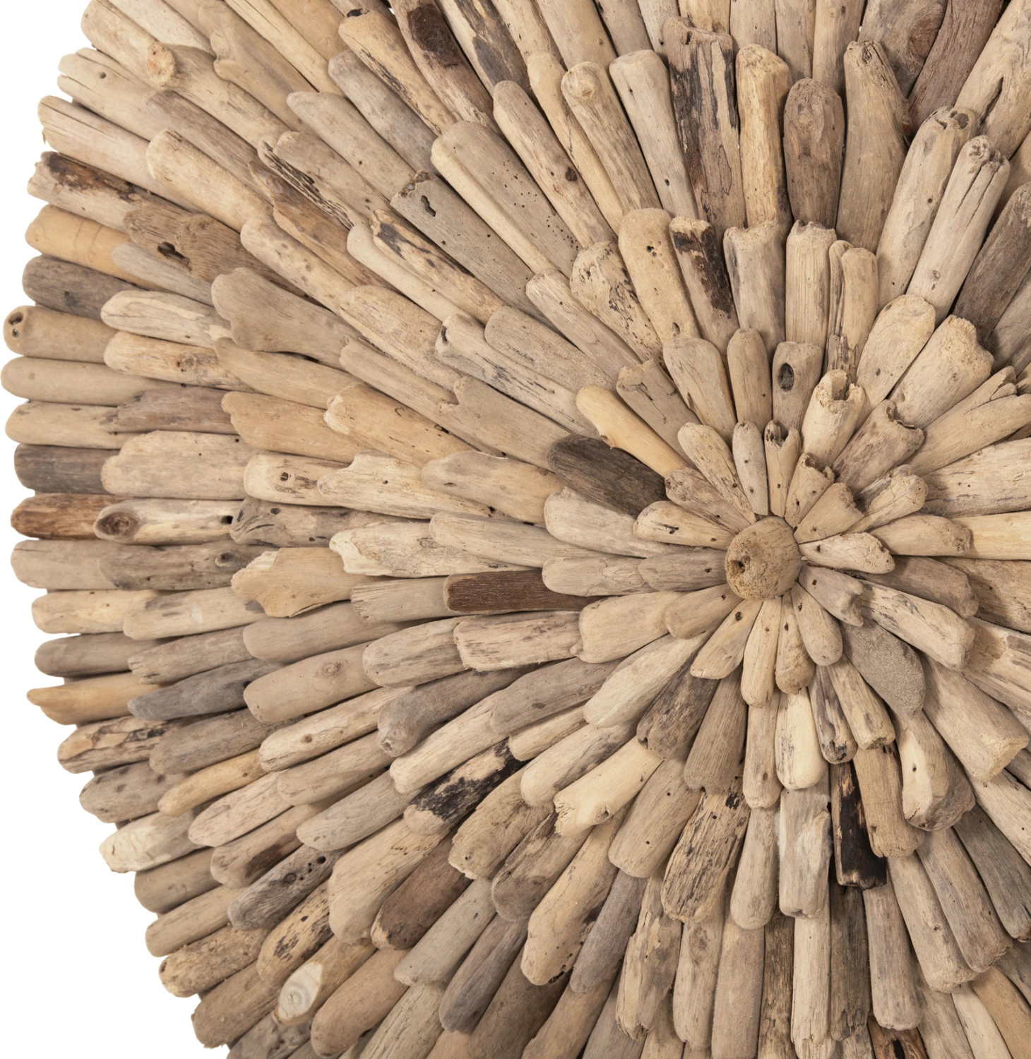 Dekorim muri i rrumbullakët CHIIKI FH4299 prej druri natyral Φ80 cm