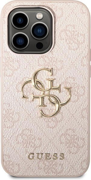 Mbështjellës Guess GUHCP15X4GMGPI për iPhone 15 Pro Max 6.7", hardcase, 4G Big Metal Logo, rozë