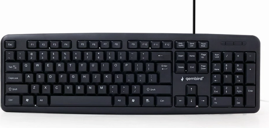 Tastierë Gembird KB-U-103-RU, USB QWERTY, e zezë