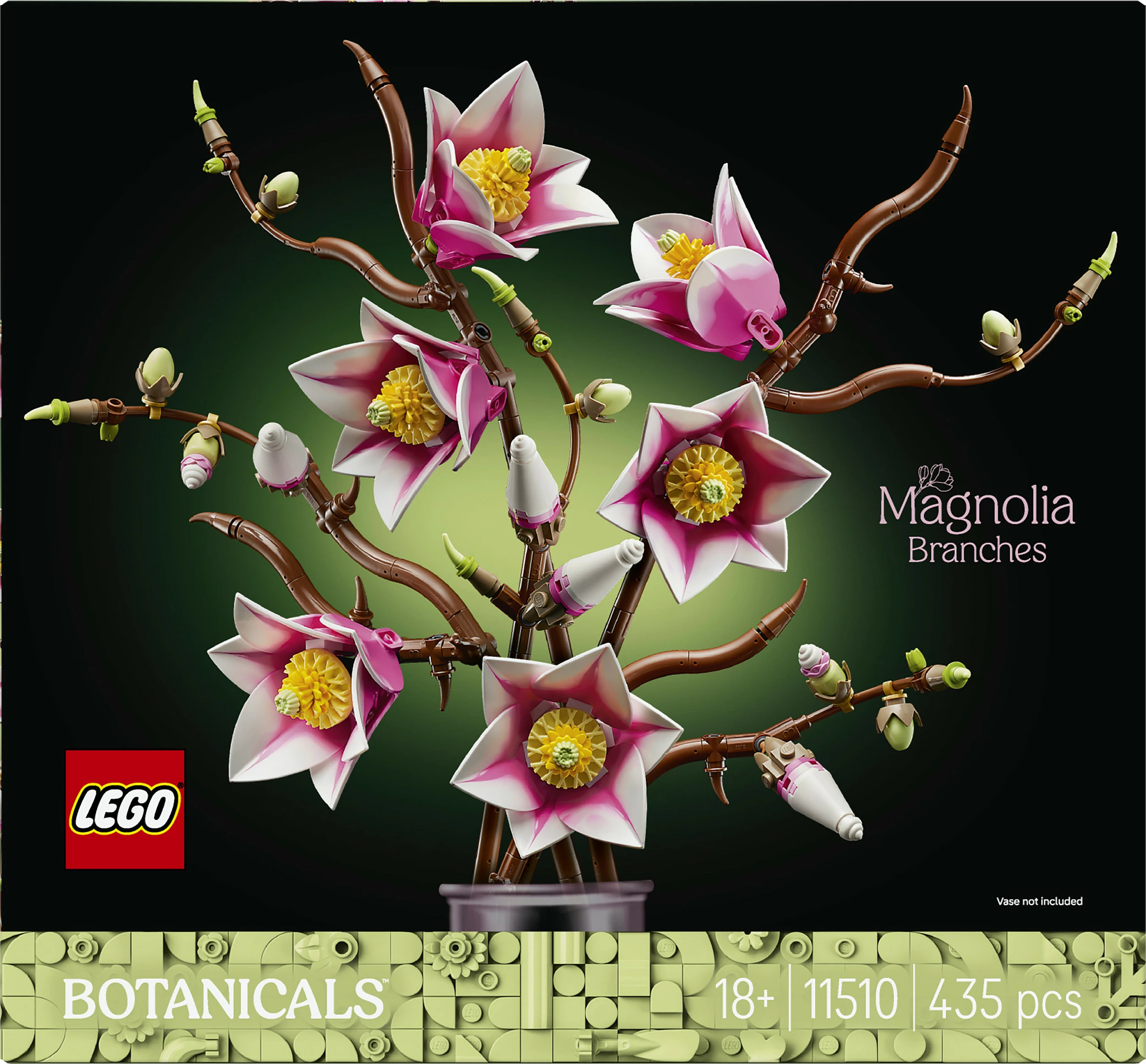Set ndërtimi LEGO Botanicals Magnolia Branches 11510, 435 copë, 18+, shumëngjyrësh