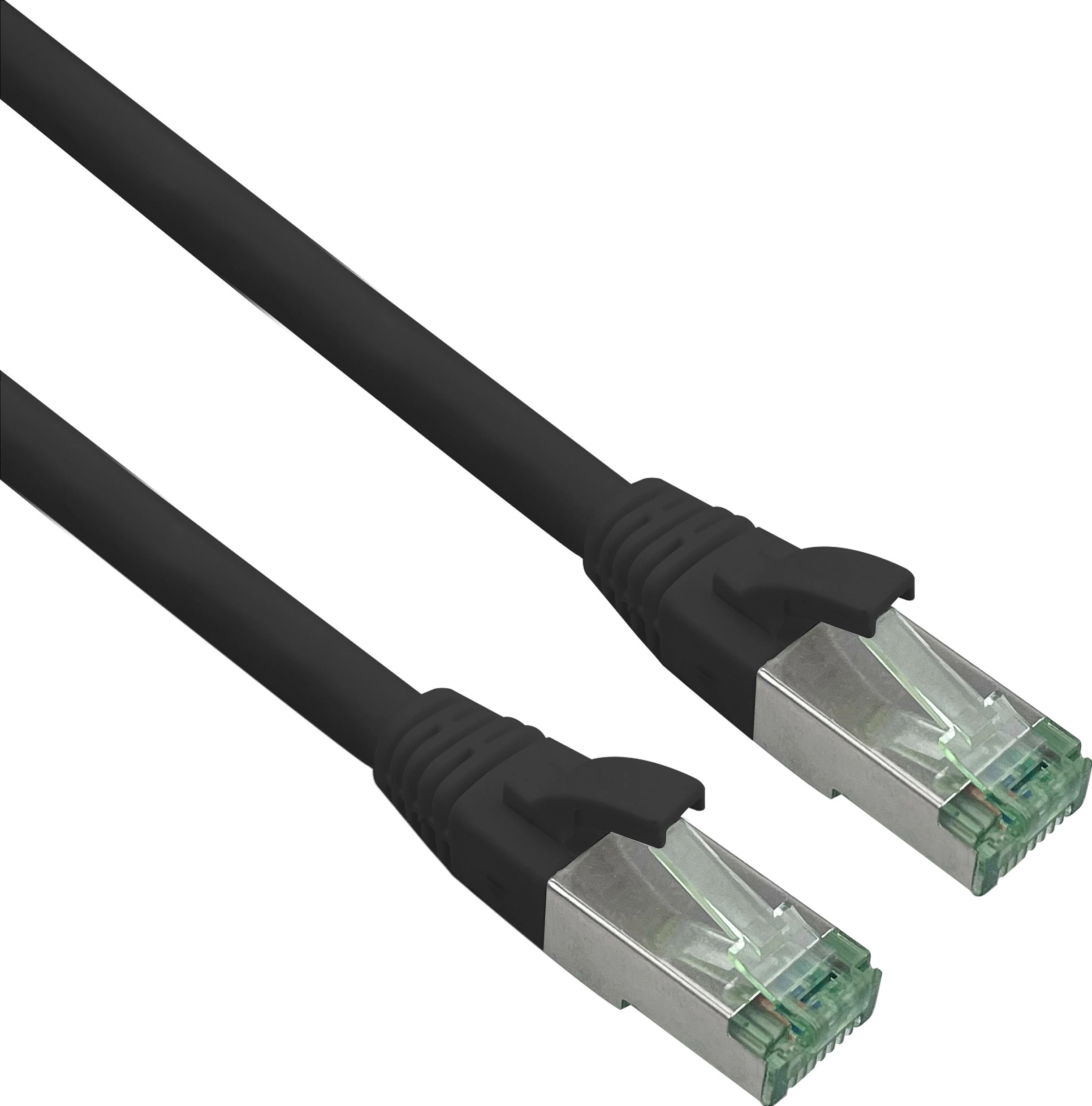 Kabllo Ethernet Helos Patchkabel Cat7 7.5m, S/FTP, 10Gbps, PoE++, e zezë/jeshile