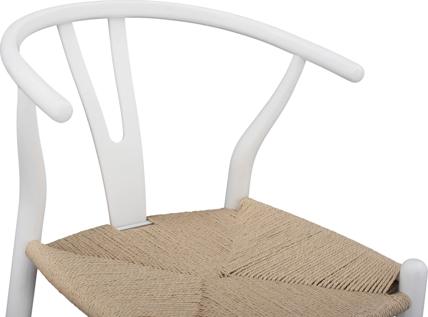 Karrige ngrënie BRAVE, dru ahu, ngjyrë e bardhë, litar bezhë, 54x57x74 cm