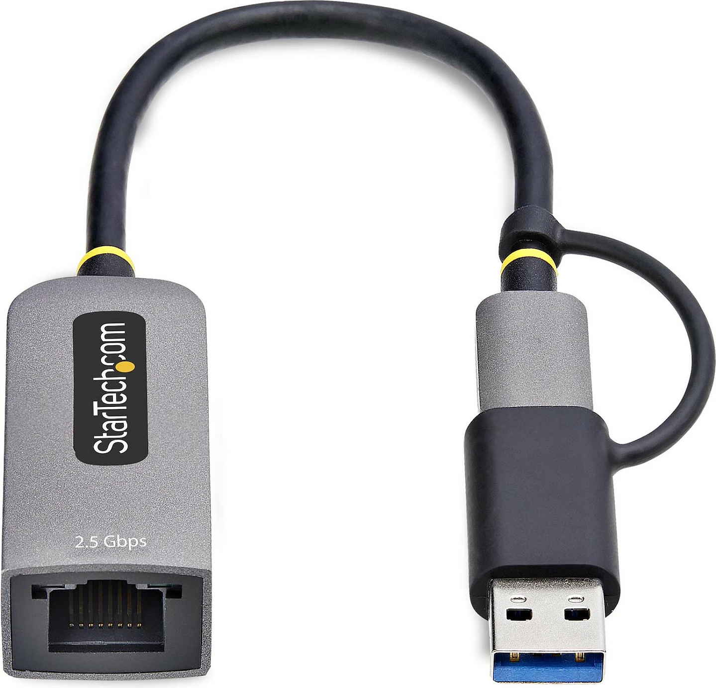 Adapter rrjeti StarTech USB-C në Ethernet 2.5GbE, Realtek RTL8156BG, me konvertues USB-A, 15cm, gri