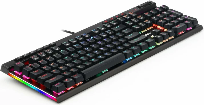 Tastierë mekanike gaming Redragon VATA K580, full size, RGB, me kabllo USB, blue switch, 5 tasta makro, e zezë
