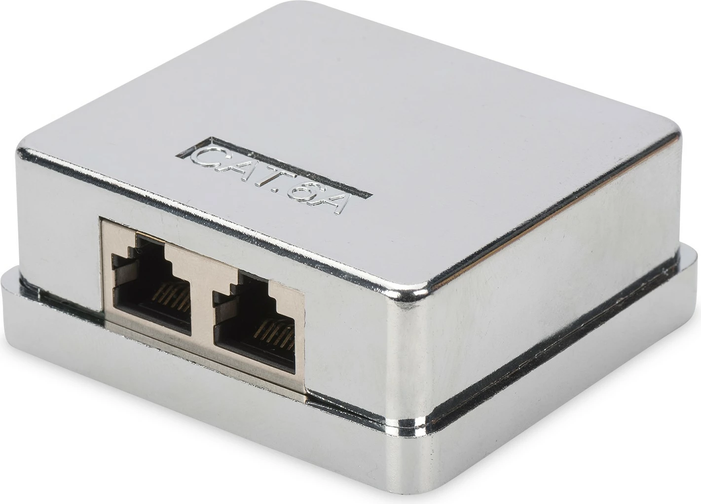 Dozë rrjeti Digitus Cat6a 2xRJ-45, argjend