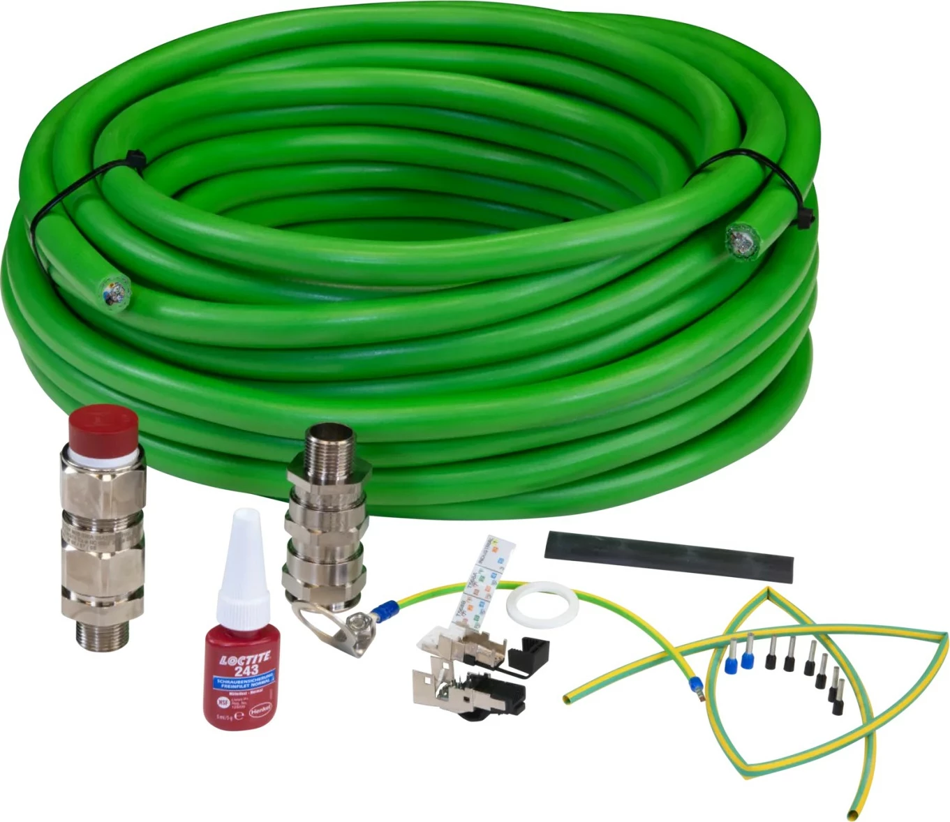 Kabllo industriale Axis ASKDP03-T, 10m, RJ-45 mashkull, e gjelbër