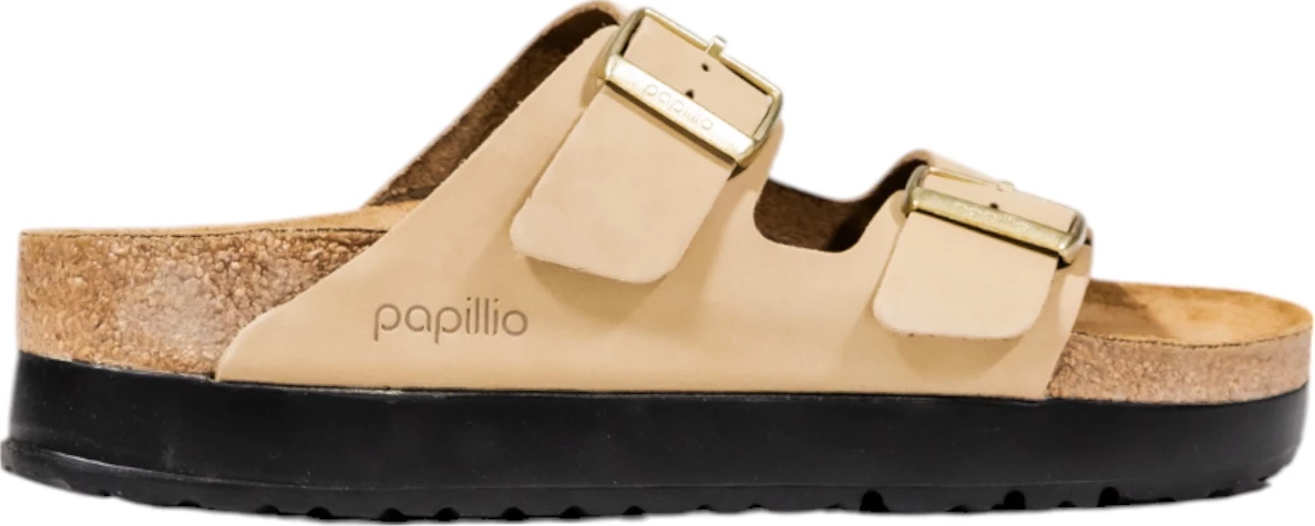 Sandale për femra Birkenstock Arizona Flex Platform 1028379, bezhë