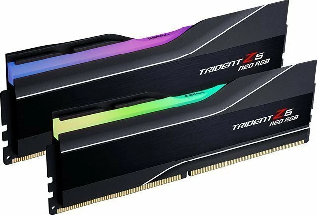 RAM Memorje G.Skill Trident Z5 Neo RGB F5-6000J2636H32GX2-TZ5NR DDR5 64GB (2x32GB) 6000MHz CL26 UDIMM, e zezë, set 2 copë