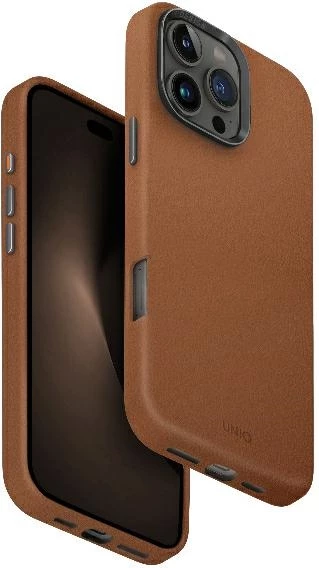 Mbështjellës UNIQ Lyden MagClick për iPhone 16 Pro Max, kafe