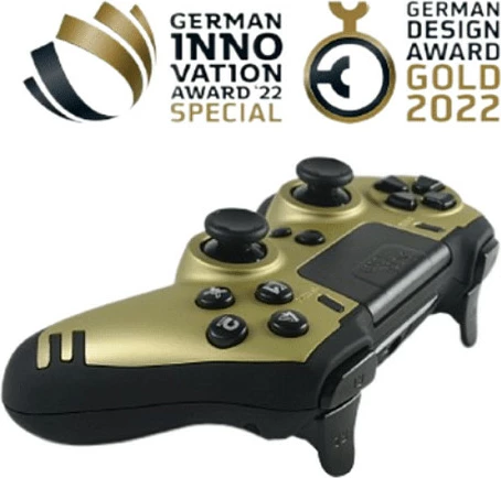 Kontroller gamepad wireless LEXIP Metaltech, për PC/PlayStation 4, RF 2.4GHz, 600mAh, Gold