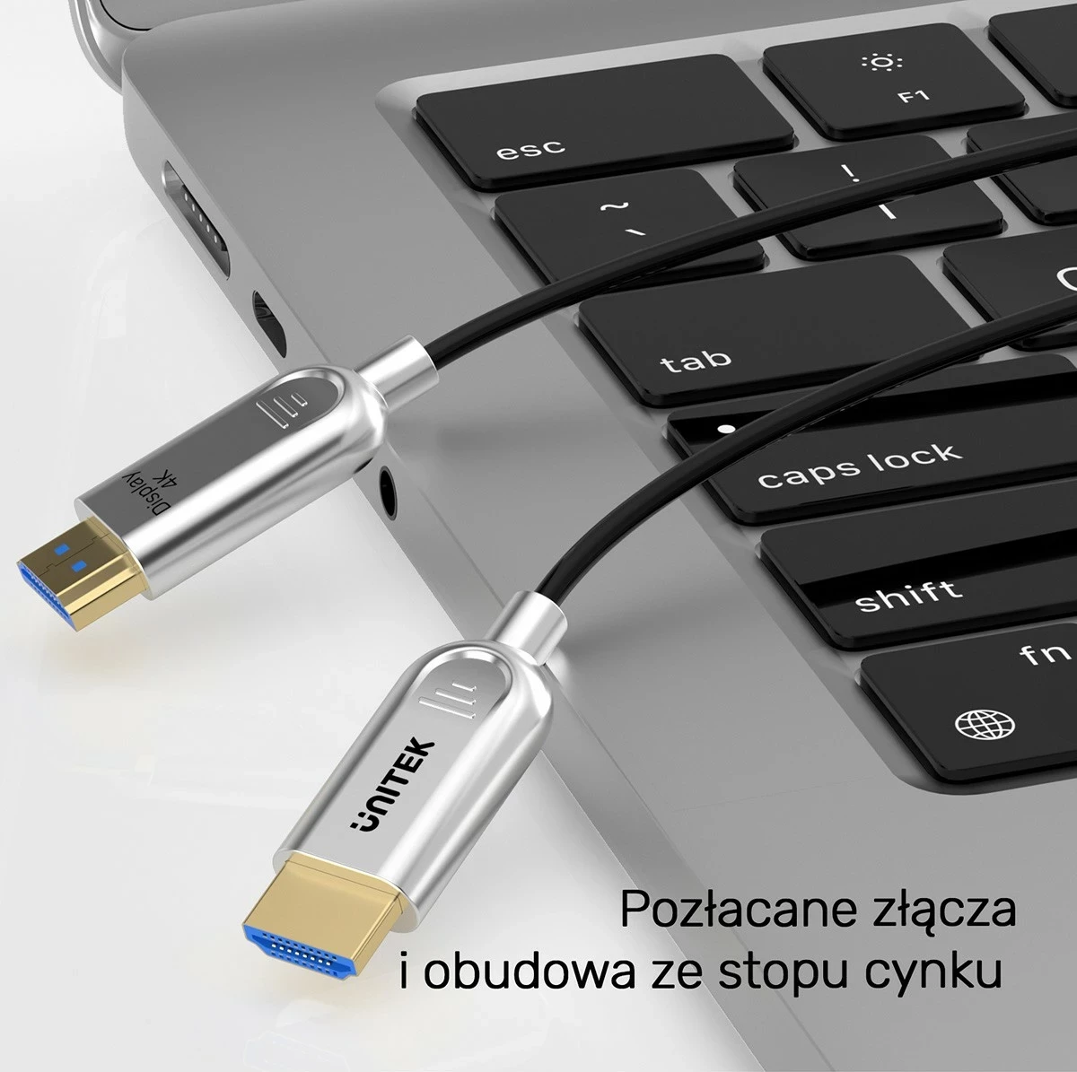 Kabel HDMI optik Unitek 2.0 AOC 4K 60Hz 70m silver-black