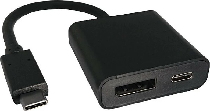 Adapter ROLINE 12.03.3221 USB-C në DisplayPort + USB-C, 0.1 m, i zi