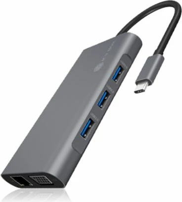 Docking station USB-C ICYBOX IB-DK4040-CPD Power Delivery 100W, 4K HDMI + VGA, antracit/zi