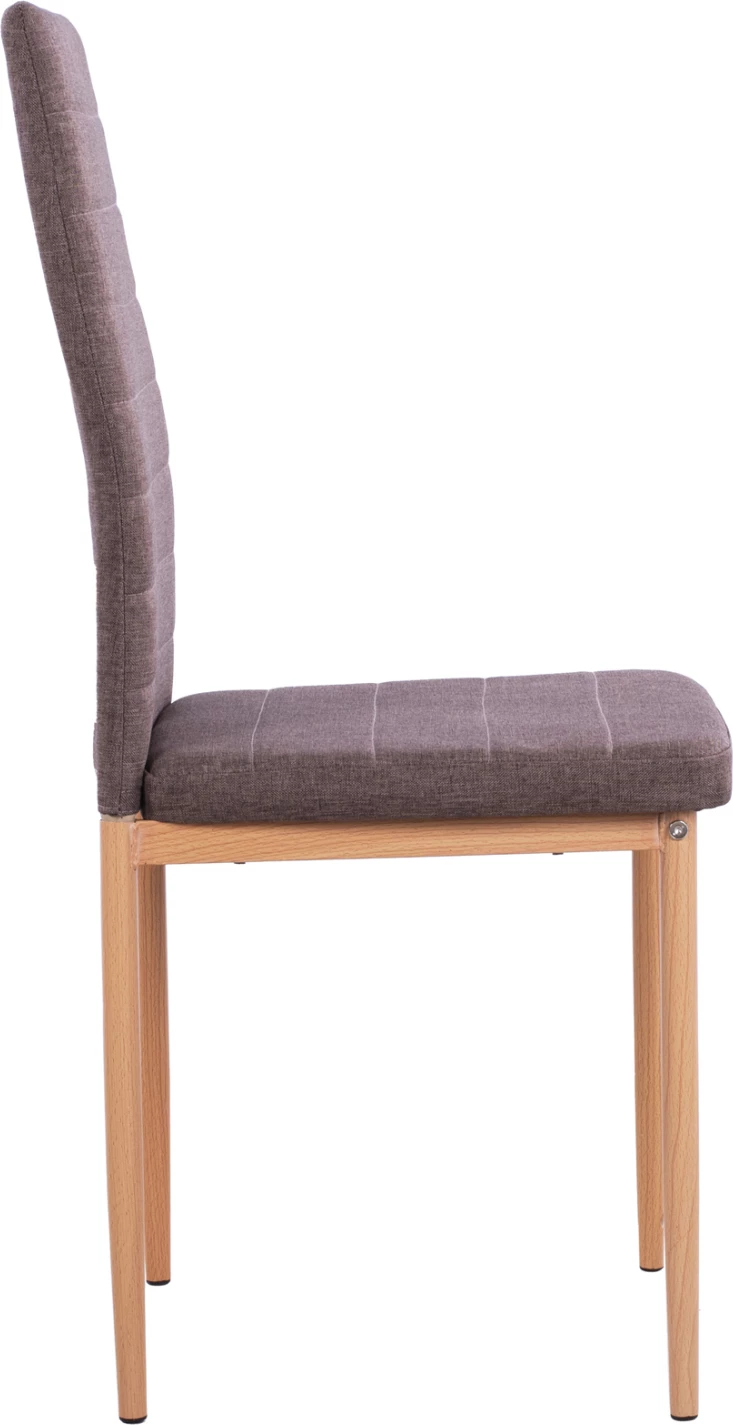 Karrige metalike Lady FH0037.13, pëlhurë kafe me kornizë metalike K/D 40x48x95 cm, set prej 4 copash