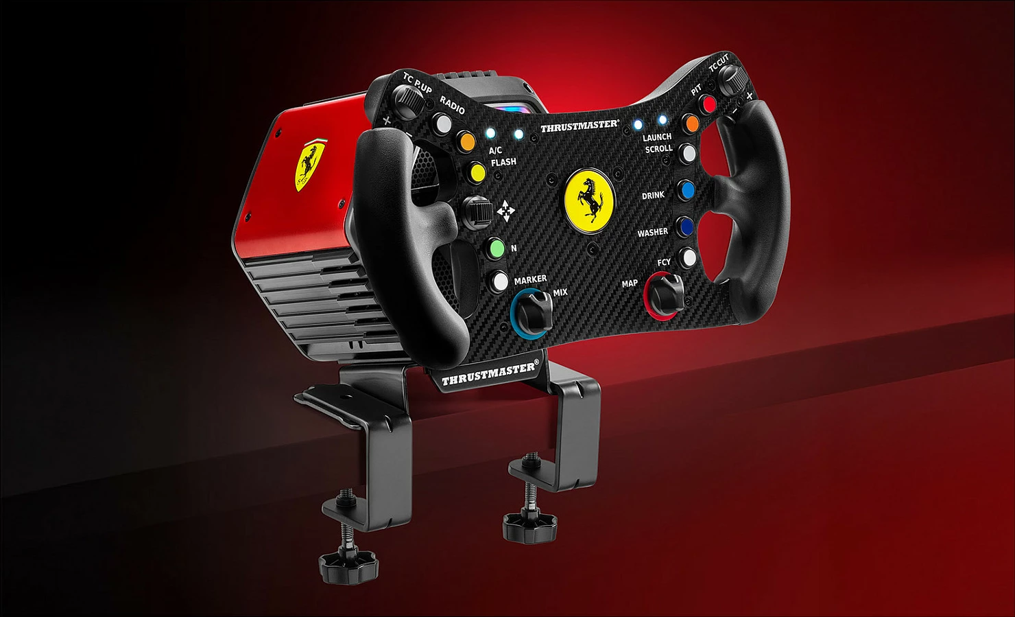 Timon garash Thrustmaster T818 Ferrari 488 GT3 DD Force Feedback, USB, për PC, zi/kuq