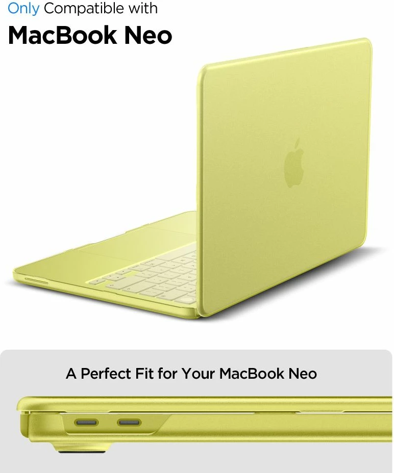 Mbështjellës për MacBook Spigen AirSkin për MacBook Neo 13" 2026 (A3404), PC + këmbë TPU, snap-on, 1 copë, e verdhë mat
