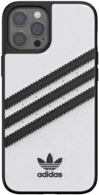 Mbështjellës Adidas OR Moulded Case PU për iPhone 12 Pro Max, Bardhë/Zi