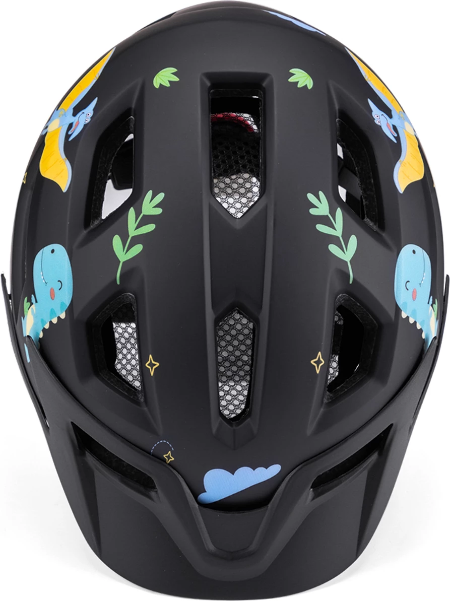 Helmetë biçiklete për fëmijë MTB, Wozinsky HT-45CS, rregullim 360°, vizor i heqshëm, S (52-56 cm), e zezë