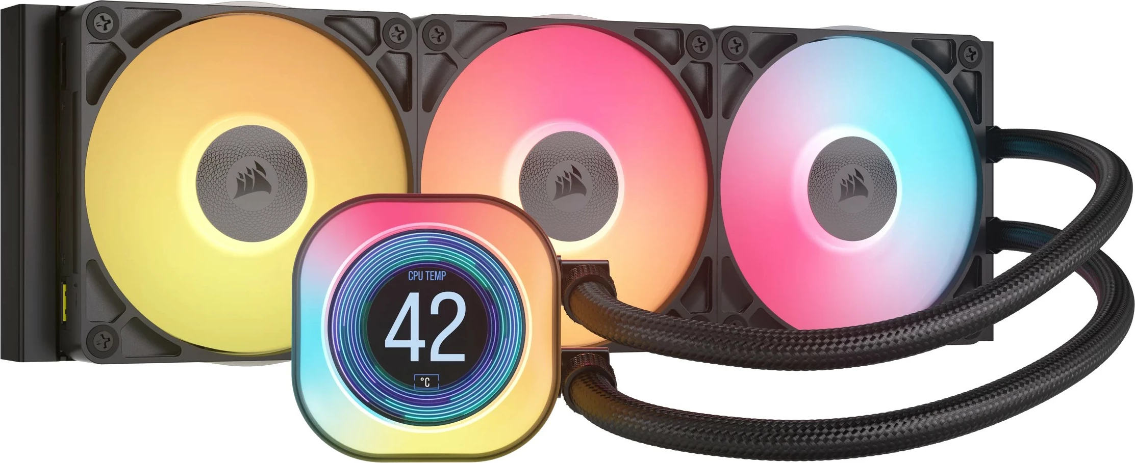 Ftohës procesori Corsair iCUE LINK TITAN 360 RX LCD, 3x12cm, RGB, i zi