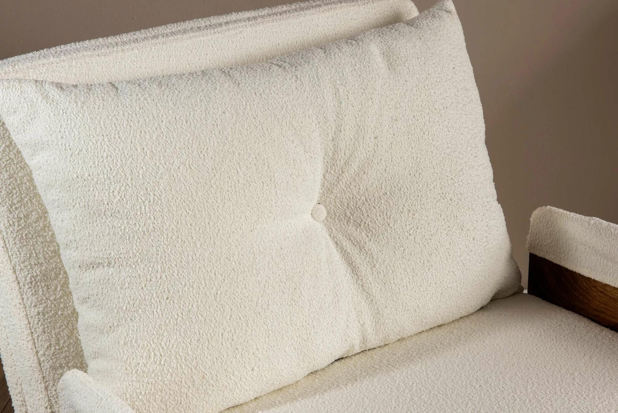 Krevat-karrige një vendës, Atelier del Sofa, Cosmo Single, material teddy, e bardhë