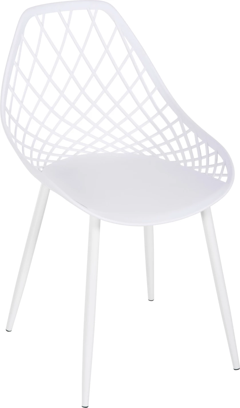 Karrige polipropileni LIO FH9524.11, ngjyrë e bardhë, këmbë metalike të bardha, 52x53x82H cm