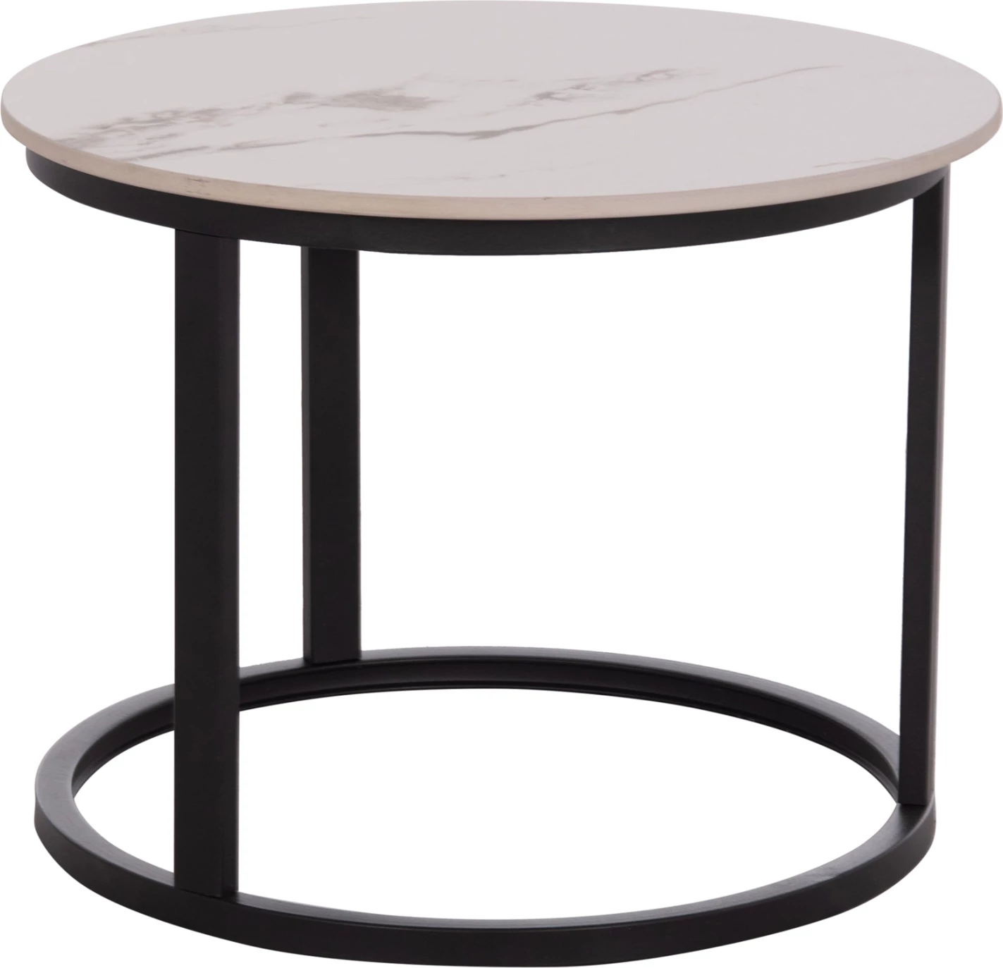 Set tavolina kafeje 2 copë TALOS, mermer i bardhë me damarë kafe, FH18140.03, 70x45.5cm