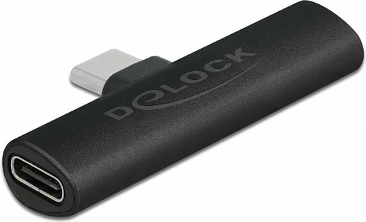 Adapter USB-C DeLOCK, 1x USB-C në 2x USB-C me PD 60W, i zi