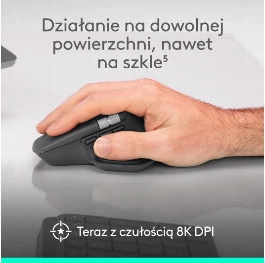 Maus Logitech MX Master 4 910-007563 8000 DPI Wireless Bluetooth/USB-C Logi Bolt, gri 8